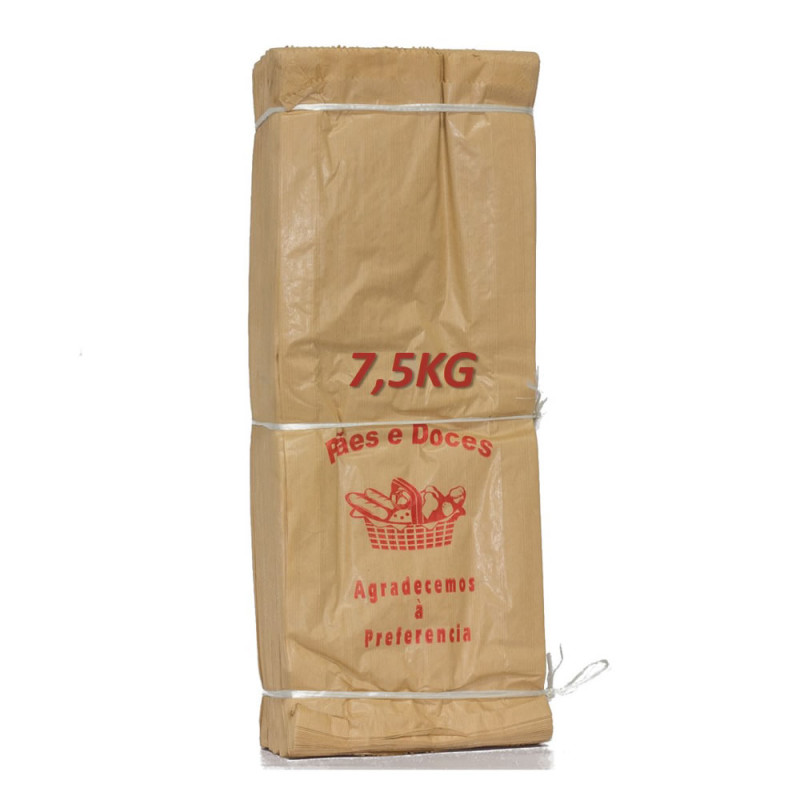 SACO DE PAPEL NATURAL - 7,5 KG (15 PÃES) PC COM 500 UN