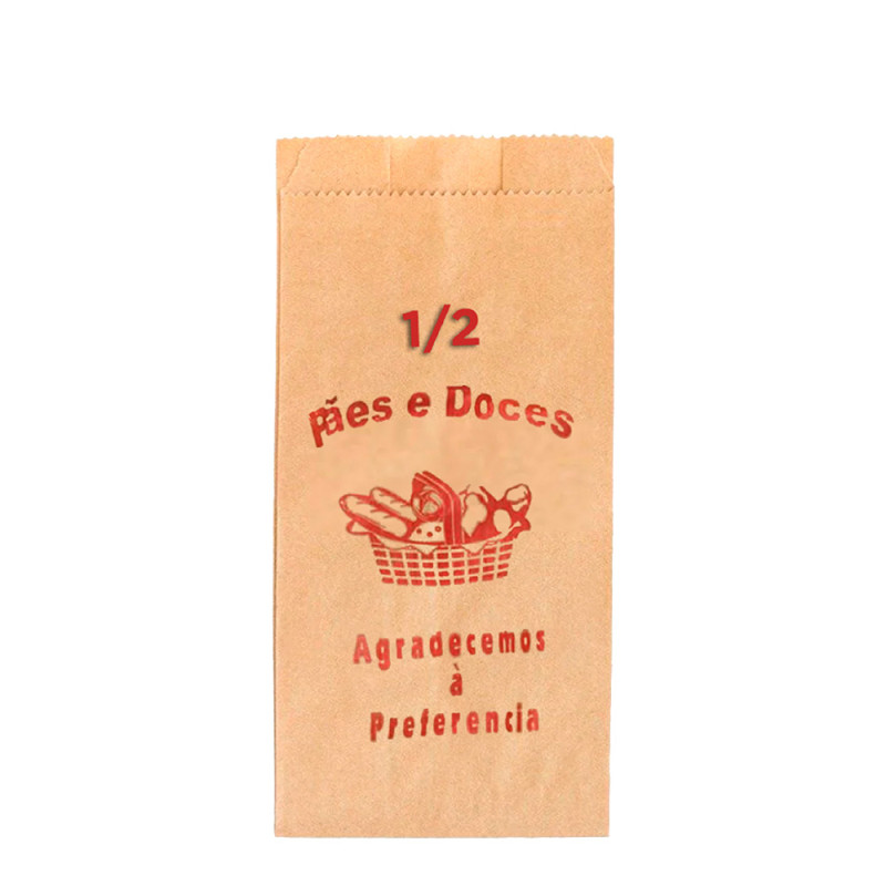 SACO DE PAPEL NATURAL PIN 1/2 - PC COM 500 UN
