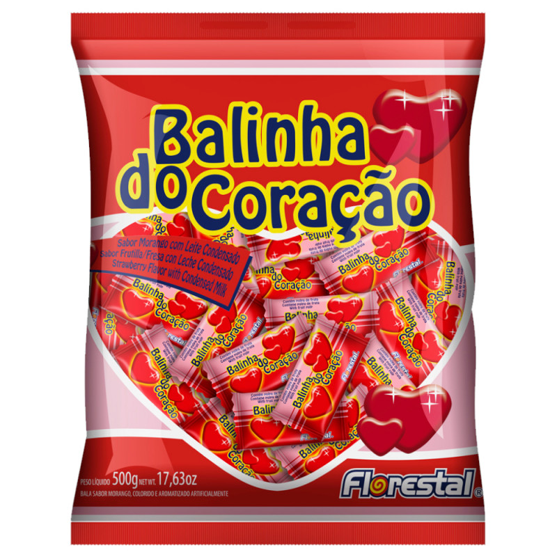 BALA FLORESTAL BALINHA DO CORAÇÃO 500GR - UNIDADE