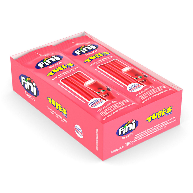 TUBES FINI 15GR MORANGO - DP COM 12 UN