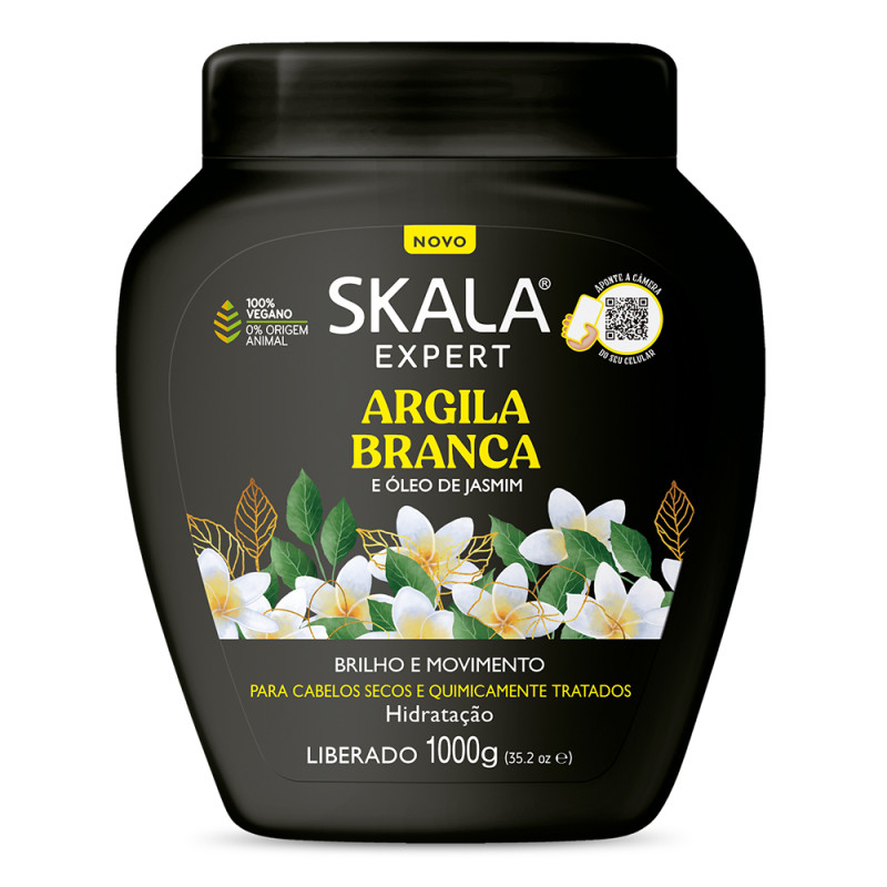 CREME SKALA POTE 1 KILO - ARGILA BRANCA CX COM 6 UN