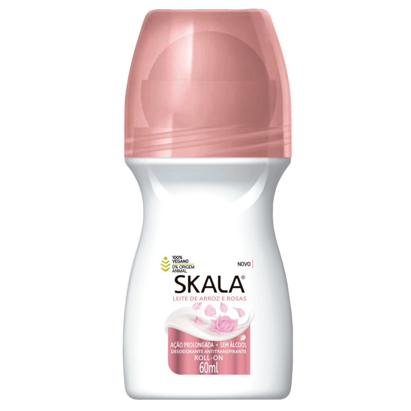 DESODORANTE ROLL-ON SKALA LEITE DE ARROZ E ROSAS 60ML - PC COM 4 UN