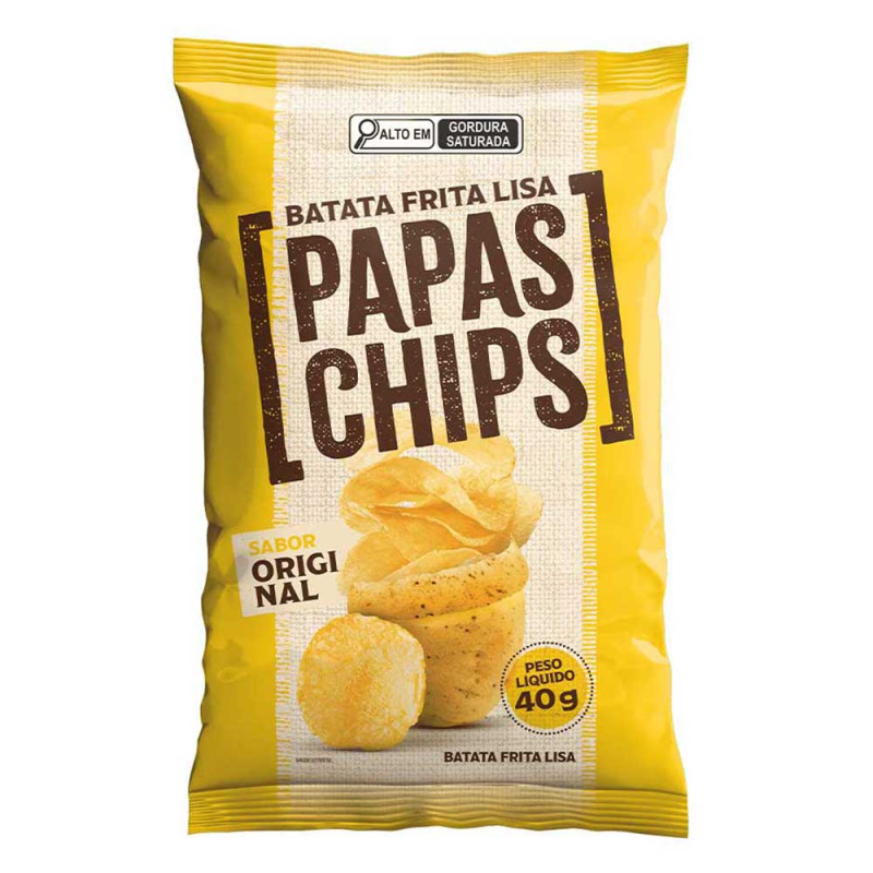 BATATA LISA PAPAS CHIPS LOBITS 40GR ORIGINAL - CX COM 30 UN