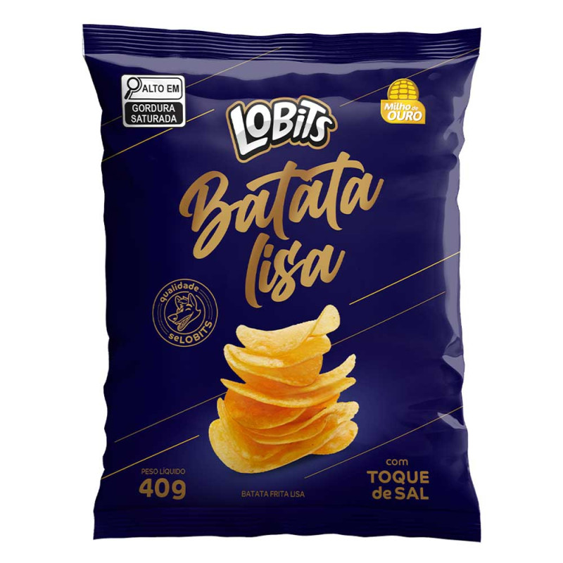 BATATA LISA LOBITS 40GR ORIGINAL COM TOQUE DE SAL - CX COM 30 UN