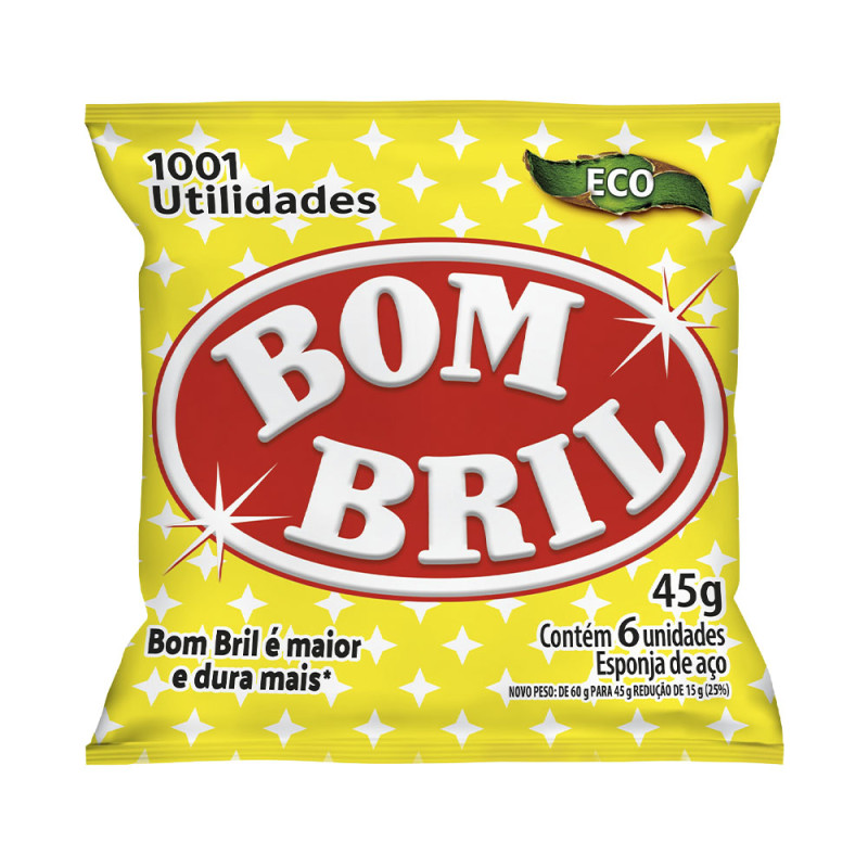 ESPONJA DE LÃ DE AÇO BOMBRIL ECO 45GR C/6UN - PC COM 20 UN