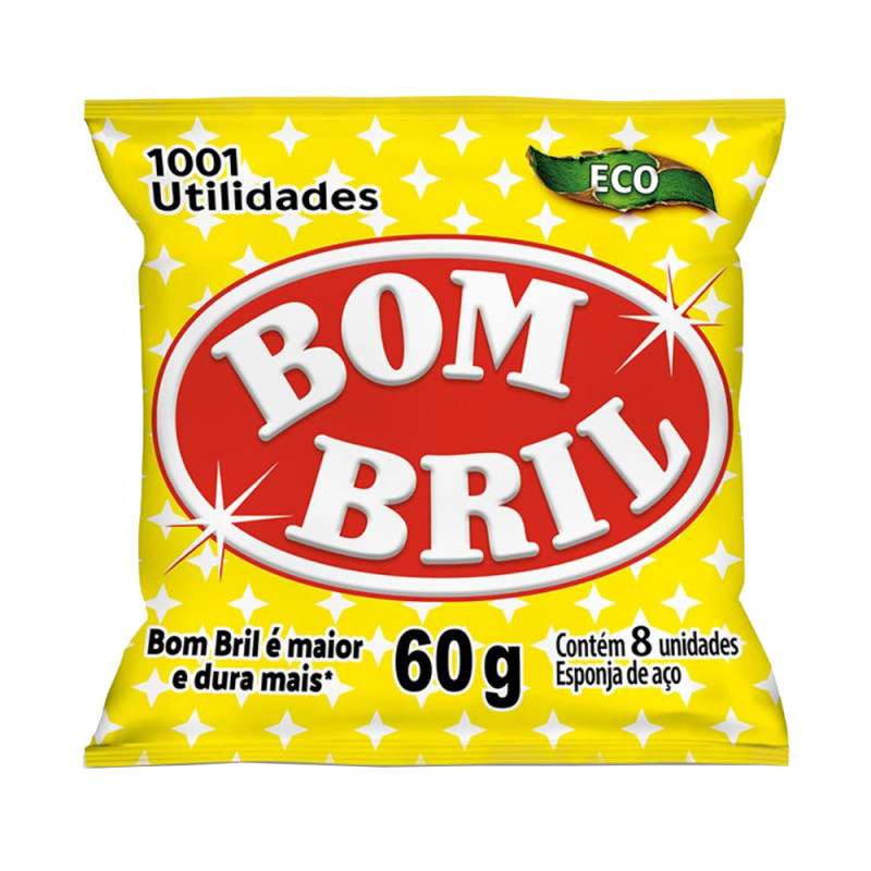 ESPONJA LÃ DE AÇO BOMBRIL ECO C/8UN 60G - PC COM 14 UN
