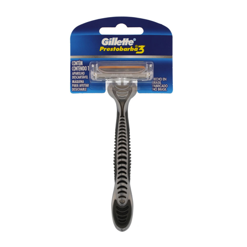 APARELHO DE BARBEAR PRESTOBARBA 3 LÂMINAS REGULAR - CARTELA COM 10 UN