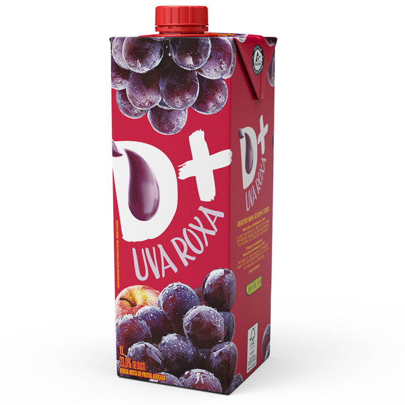 SUCO NÉCTAR D+ 1 LITRO UVA ROXA - CX COM 12 UN