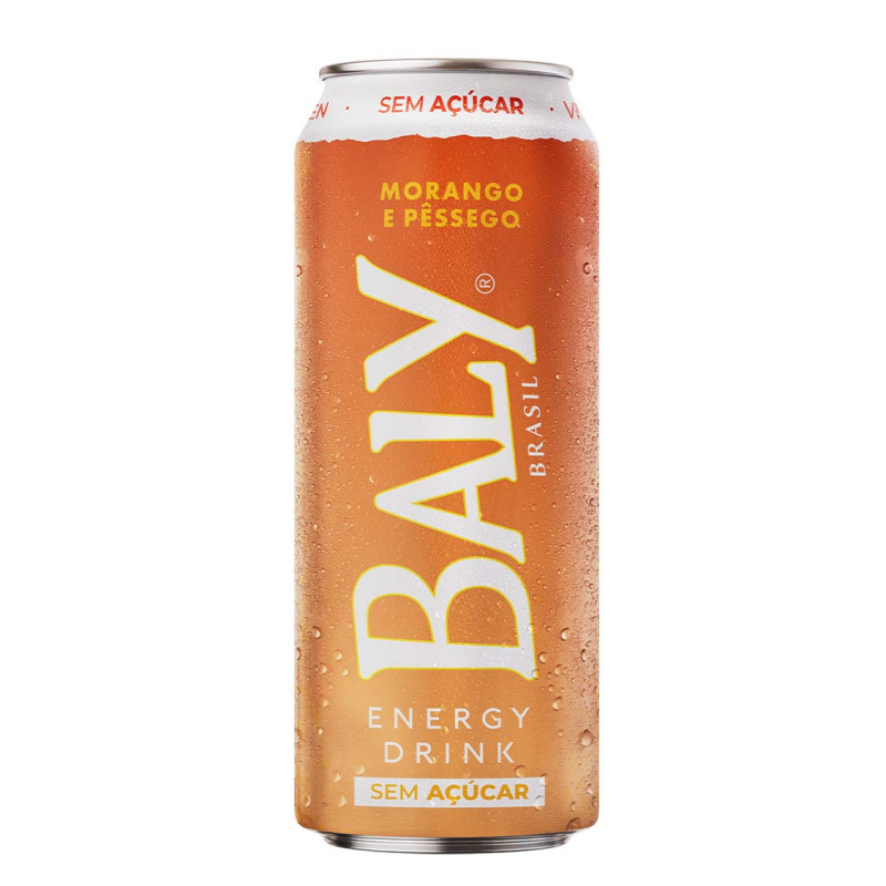 ENERGÉTICO BALY SEM AÇÚCAR 473ML MORANGO E PÊSSEGO - FD COM 6 UN