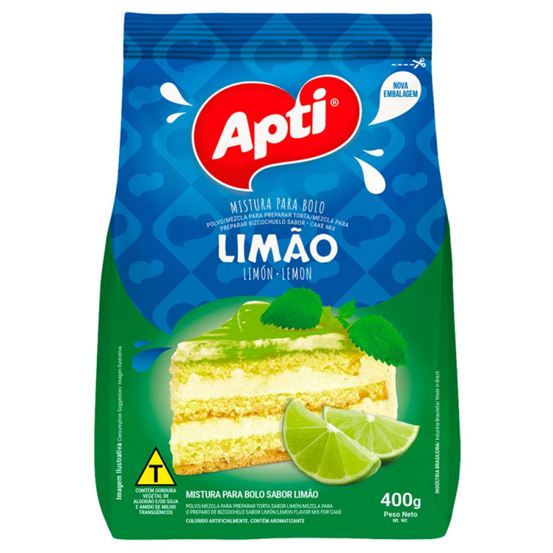 MISTURA P/ BOLO APTI 400GR LIMÃO - CX COM 12 UN