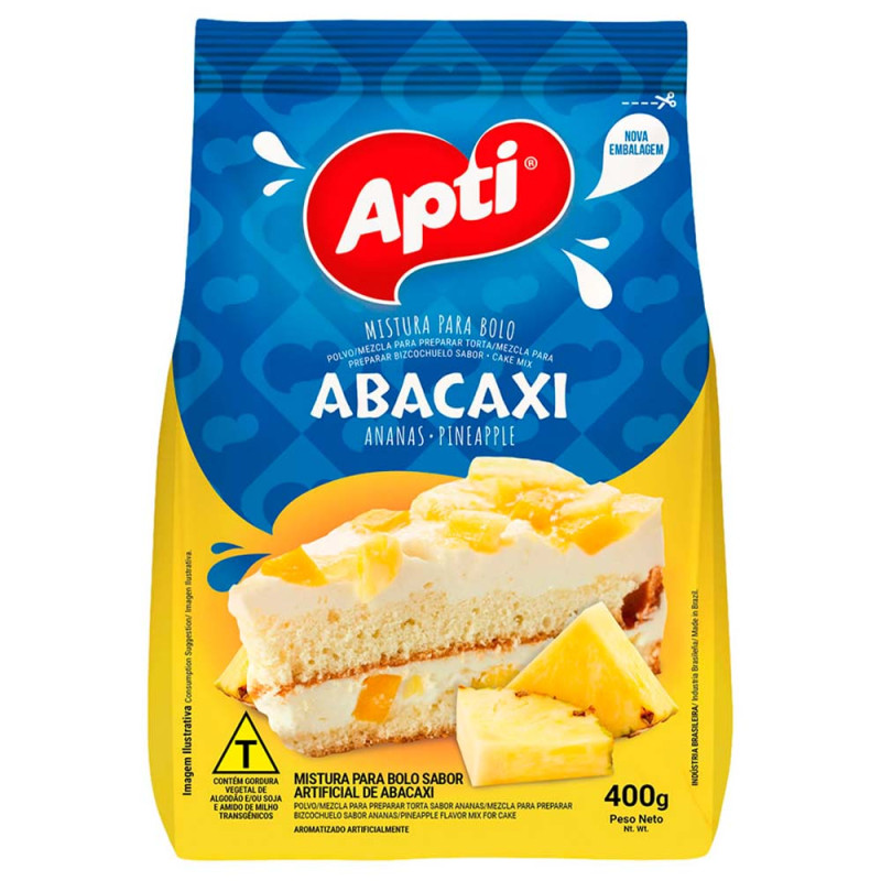 MISTURA P/ BOLO APTI 400GR ABACAXI - CX COM 12 UN