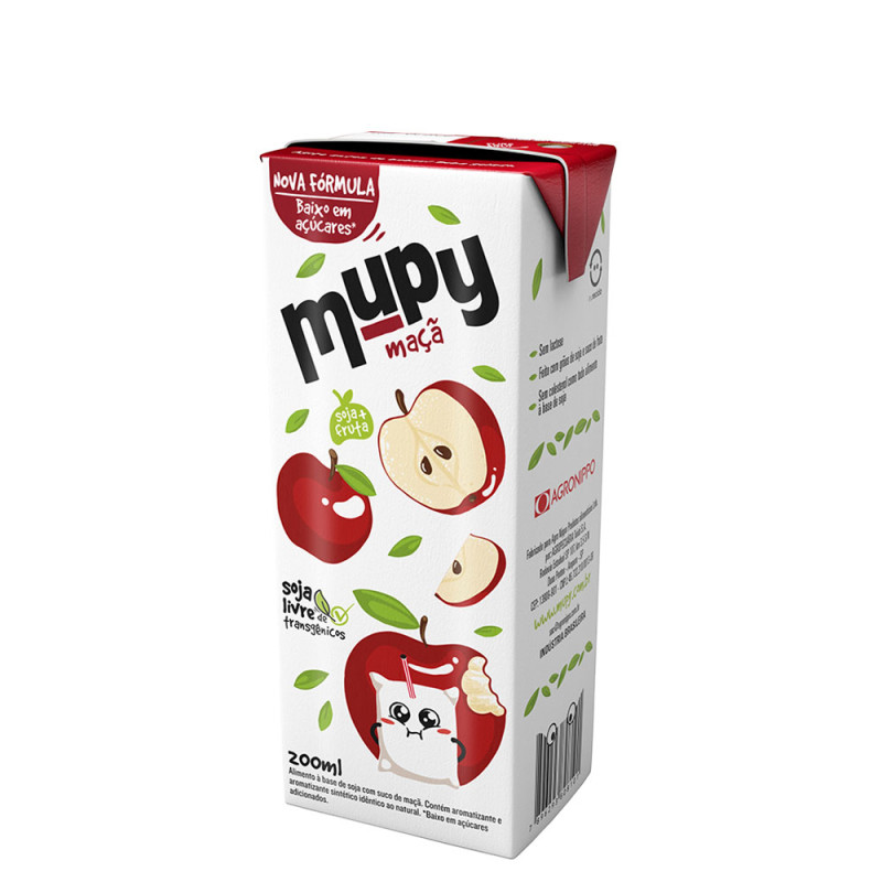 SUCO DE SOJA MUPY 200ML MAÇÃ - CX COM 27 UN