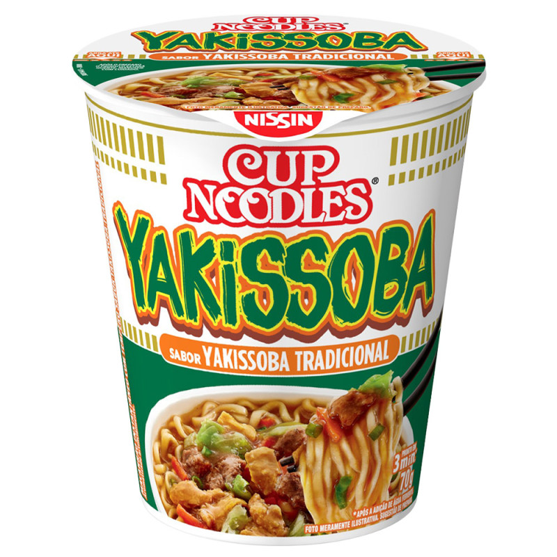 MACARRÃO INSTANTÂNEO NISSIN CUP NOODLES 70GR YAKISSOBA - CX COM 24 UN