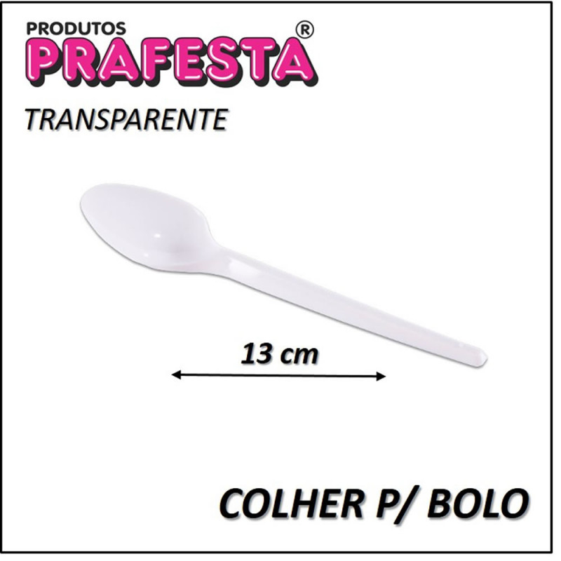 COLHER PARA BOLO PRAFESTA COM 50 UN TRANSPARENTE - PC COM 10 UN