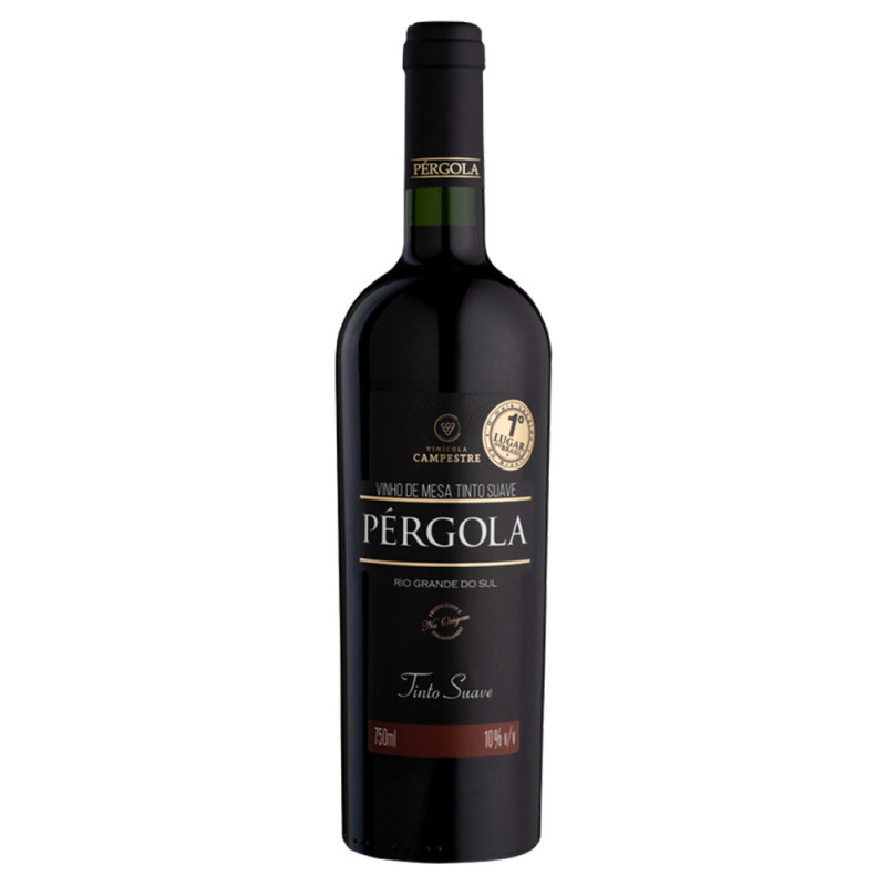 VINHO TINTO SUAVE PÉRGOLA 750 ML - CX COM 12 UN