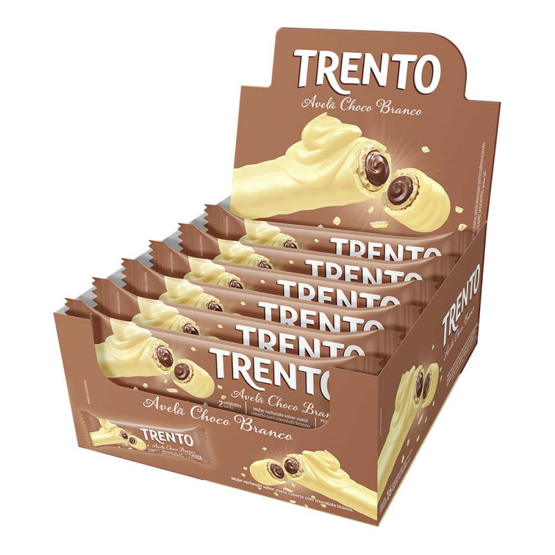 CHOCOLATE TRENTO PECCIN 29GR BRANCO AVELÃ - DP COM 16 UN