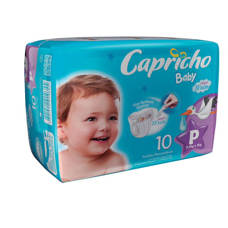 FRALDA CAPRICHO BABY REGULAR - TAMANHO P C/10UN FD COM 16 PC