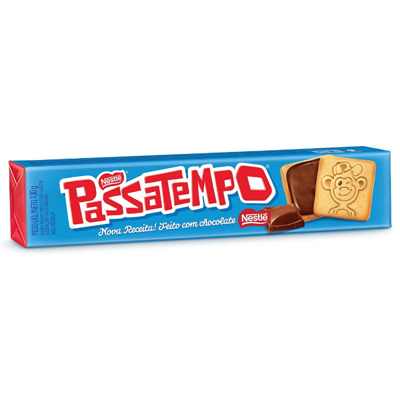 BISCOITO PASSATEMPO RECHEADO 130GR CHOCOLATE - CX COM 70 UN