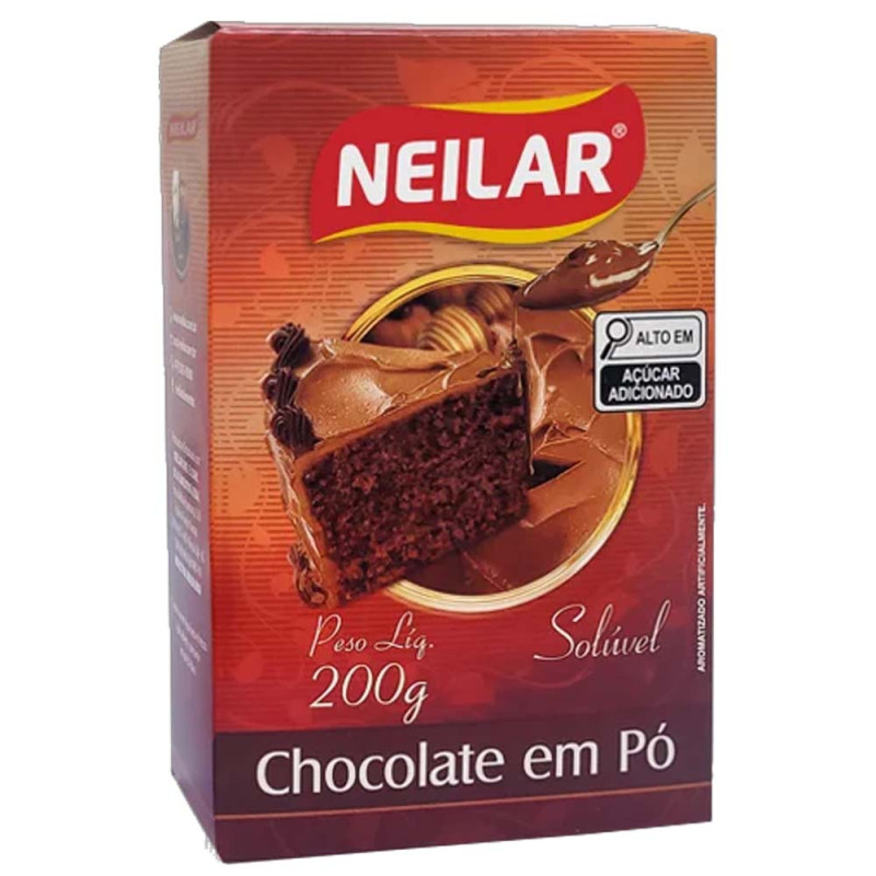 CHOCOLATE EM PÓ SOLÚVEL NEILAR 200GR - CX COM 24 UN