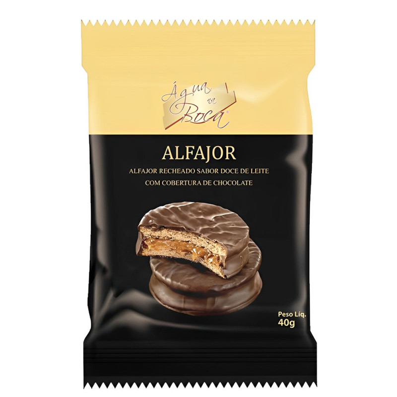 ALFAJOR ÁGUA NA BOCA 40GR DOCE DE LEITE - DP COM 18 UN