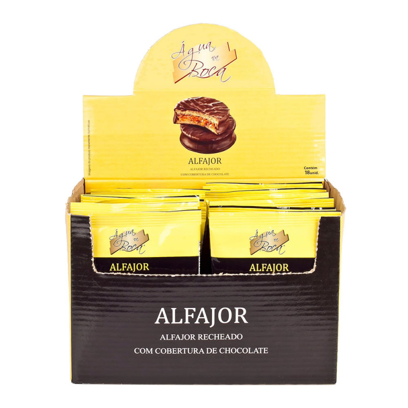 ALFAJOR ÁGUA NA BOCA 40GR DOCE DE LEITE - DP COM 18 UN
