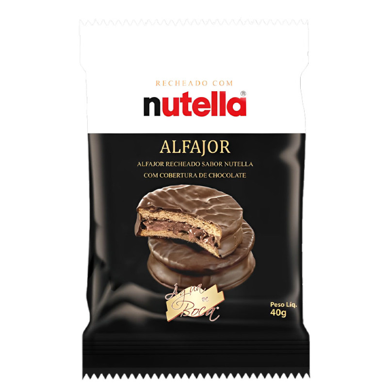 ALFAJOR ÁGUA NA BOCA 40GR NUTELLA - DP COM 18 UN