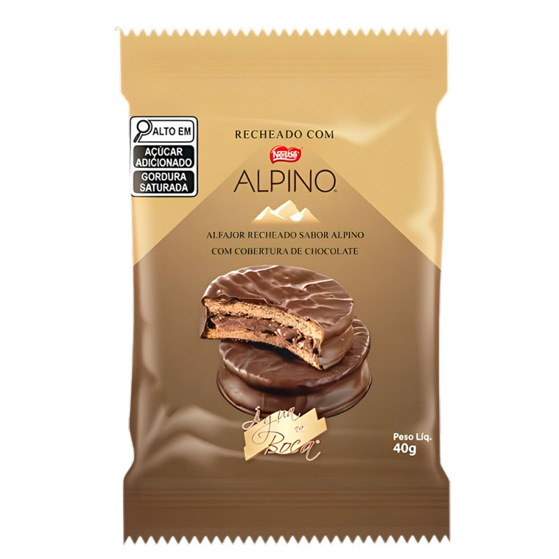 ALFAJOR ÁGUA NA BOCA 40GR ALPINO - DP COM 18 UN