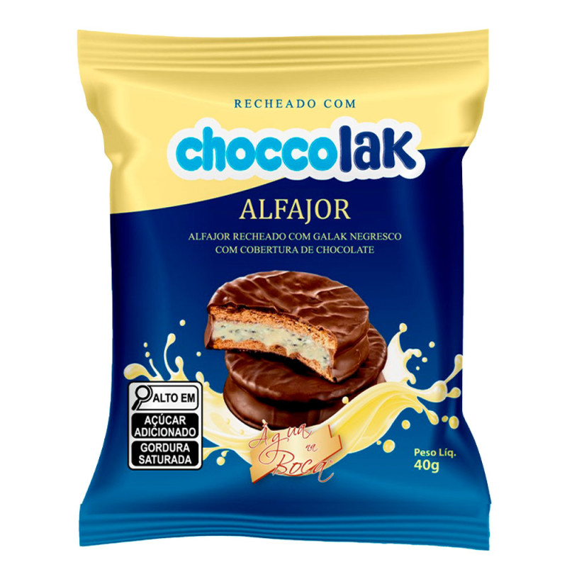 ALFAJOR ÁGUA NA BOCA 40GR CHOCCOLAK - DP COM 18 UN