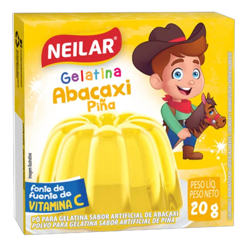 GELATINA NEILAR 20GR ABACAXI - CX COM 48 UN