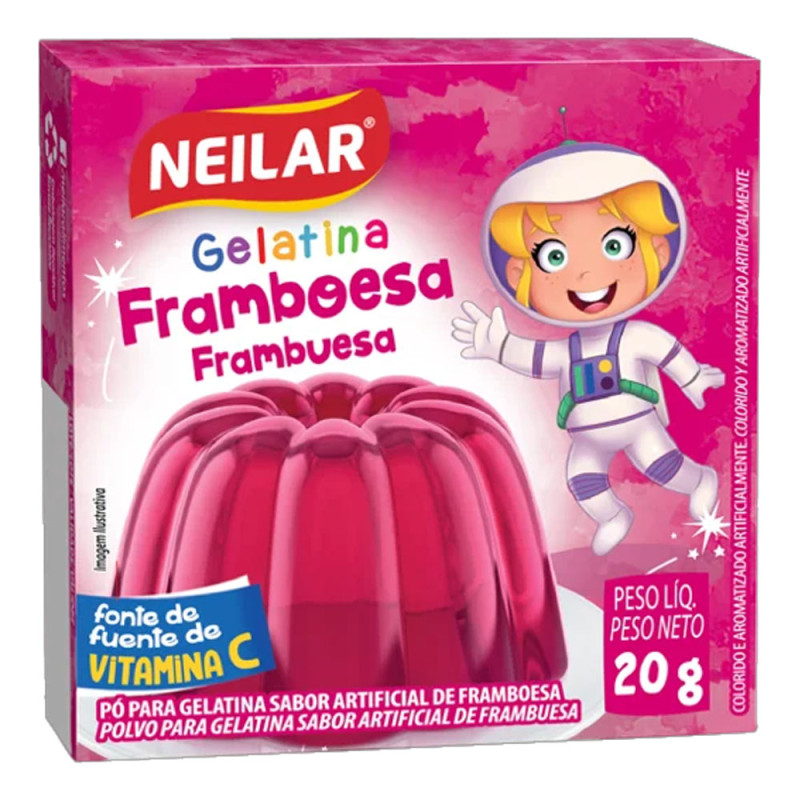 GELATINA NEILAR 20GR FRAMBOESA - CX COM 48 UN