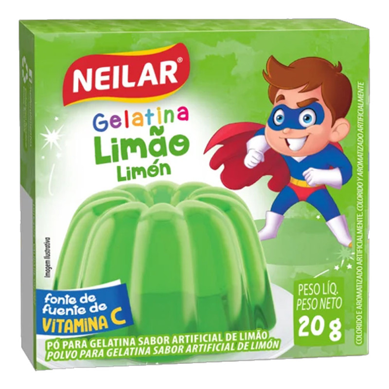 GELATINA NEILAR 20GR LIMÃO - CX COM 48 UN