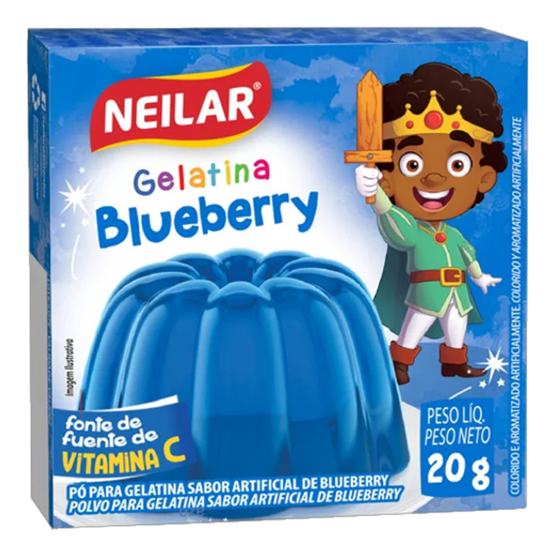 GELATINA NEILAR 20GR BLUE BERRY - CX COM 48 UN