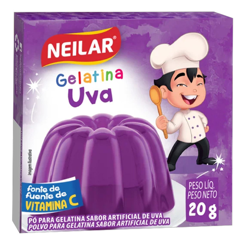 GELATINA NEILAR 20GR UVA - CX COM 48 UN