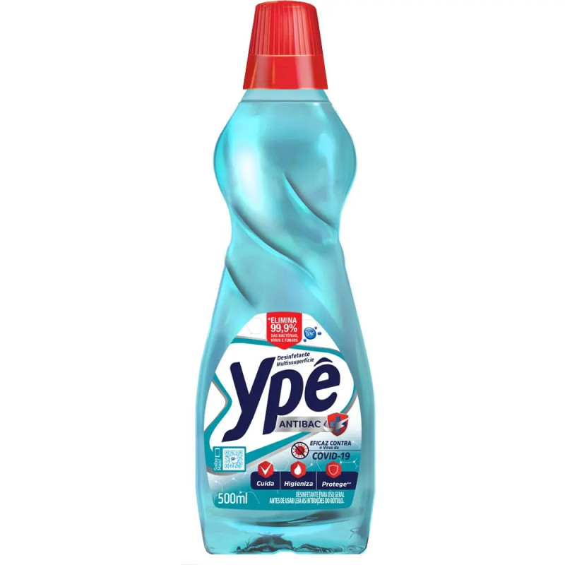 DESINFETANTE YPÊ ANTIBAC MULTISUPERFÍCIE 500ML REFIL LÍQUIDO - CX COM 24 UN