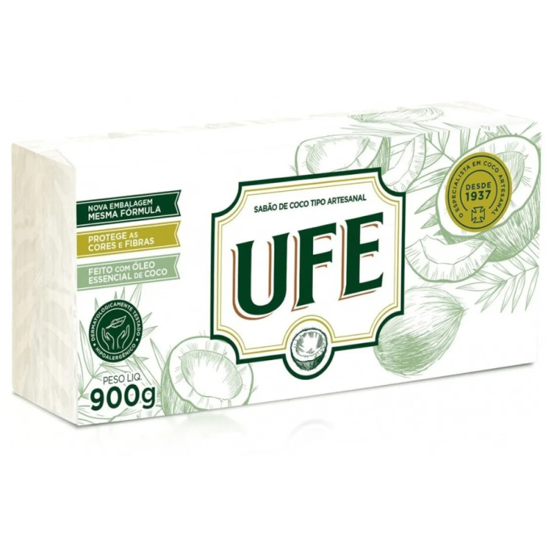 SABÃO DE COCO EM BARRA UFE C/5UN 180GR - CX COM 10 PC