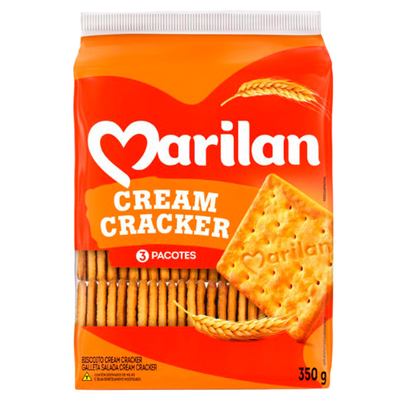 BISCOITO MARILAN 350GR CREAM CRACKER - CX COM 27 UN