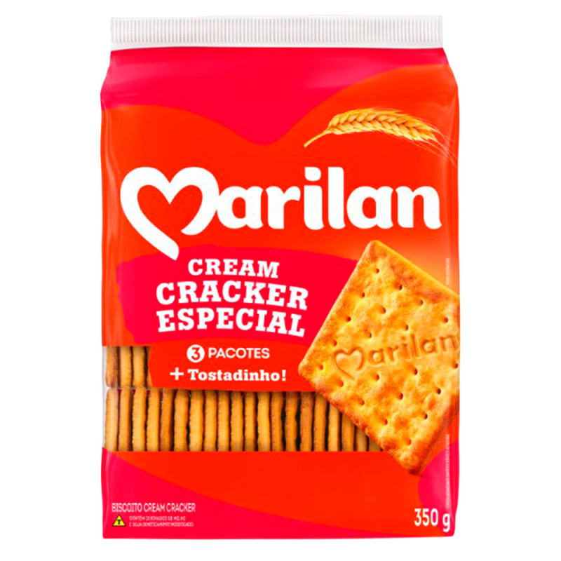 BISCOITO MARILAN 350GR CREAM CRACKER ESPECIAL - CX COM 20 UN