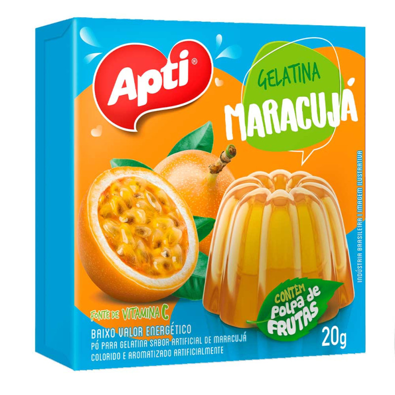 GELATINA APTI 20GR MARACUJÁ - CX COM 36 UN