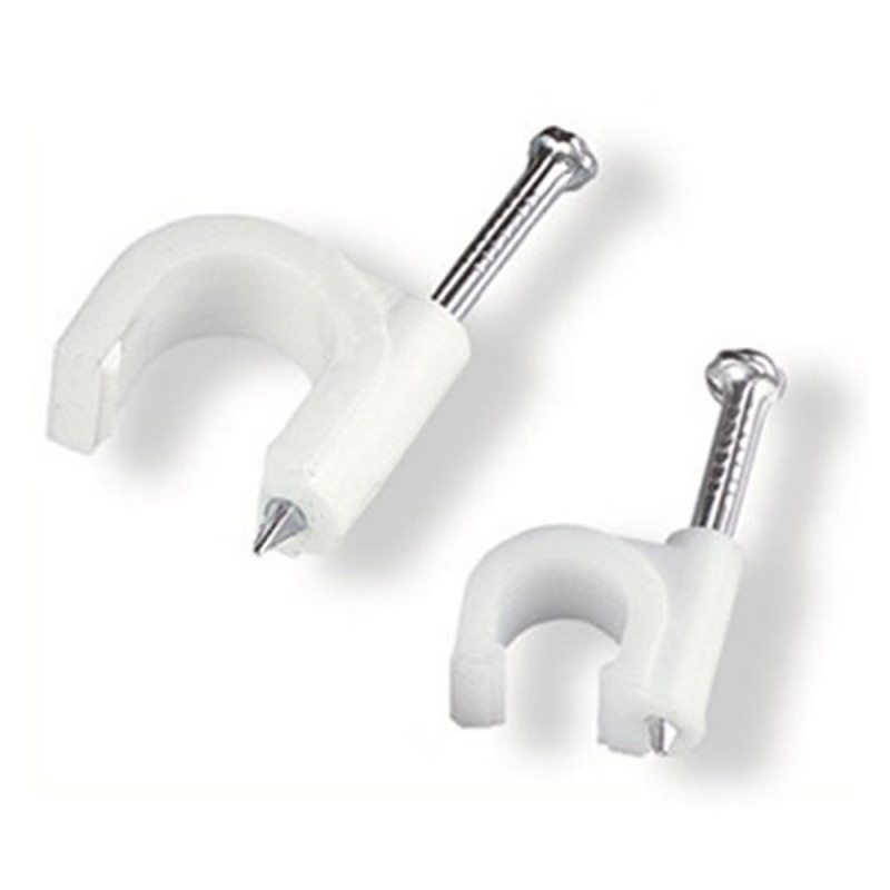 GRAMPO P/ FIXAR FIO COAXIAL C/15 BRANCO - CX COM 50 UN