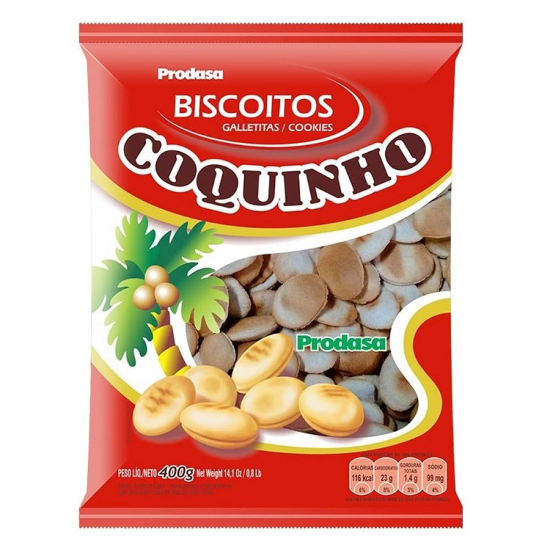 BISCOITO COQUINHO PRODASA 400GR - CX COM 12 UN