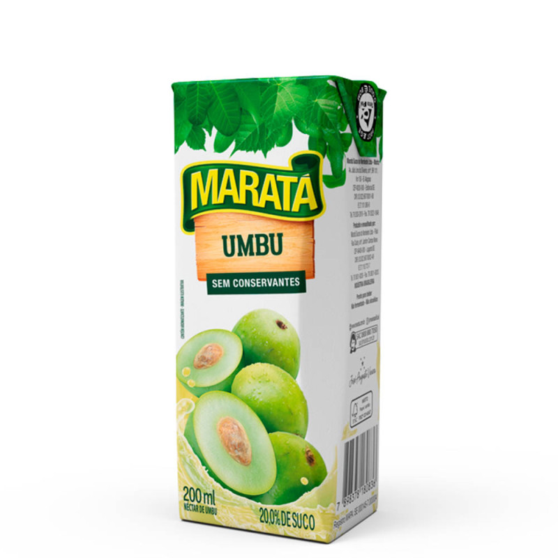SUCO NÉCTAR MARATÁ 200ML - UMBU CX COM 27 UN