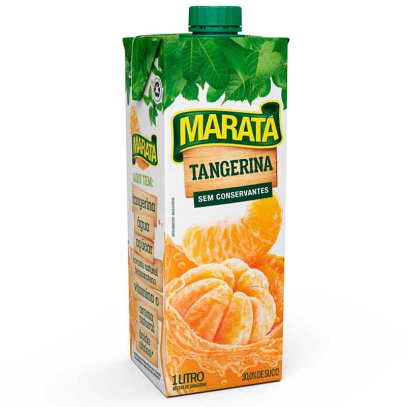 SUCO NÉCTAR MARATÁ 1 LITRO TANGERINA - CX COM 12 UN