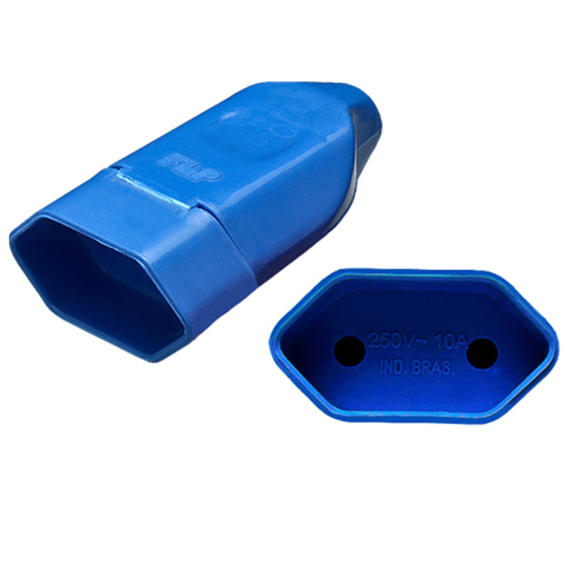 TOMADA FEMEA COLORIDA FLP 2 POLOS+TERRA - CARTELA COM 10 UN