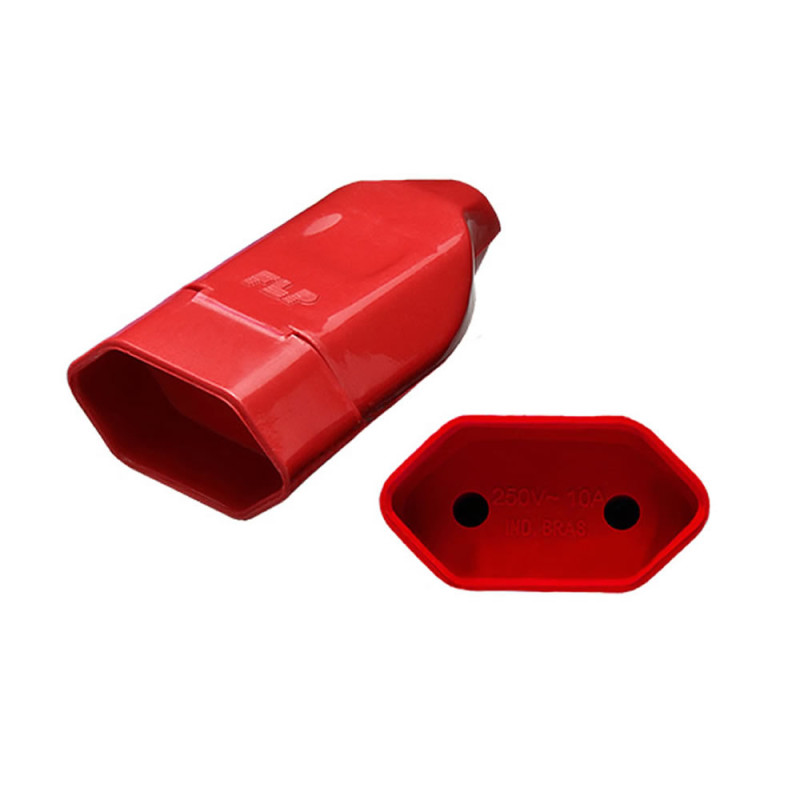 TOMADA FEMEA COLORIDA FLP 2 POLOS+TERRA - CARTELA COM 10 UN