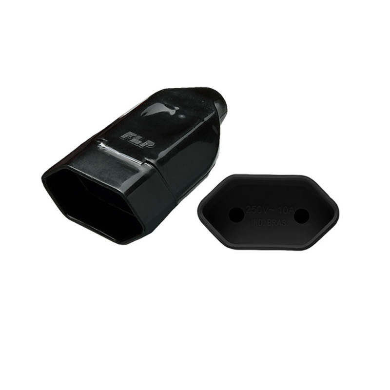 TOMADA FEMEA COLORIDA FLP 2 POLOS+TERRA - CARTELA COM 10 UN