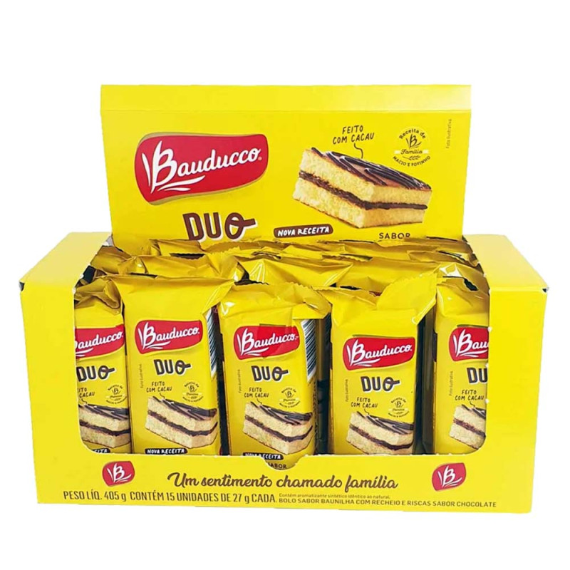 BOLINHO DUO BAUDUCCO 27GR CHOCOLATE - DP COM 15 UN