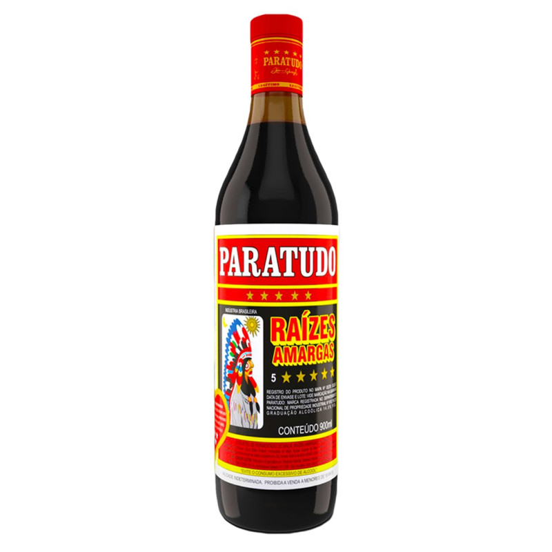 CACHAÇA PARATUDO RAÍZES AMARGAS 900ML - CX COM 12 UN