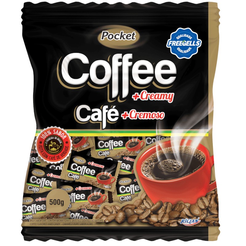 BALA POCKET DURA RICLAN 500GR CAFÉ - UNIDADE