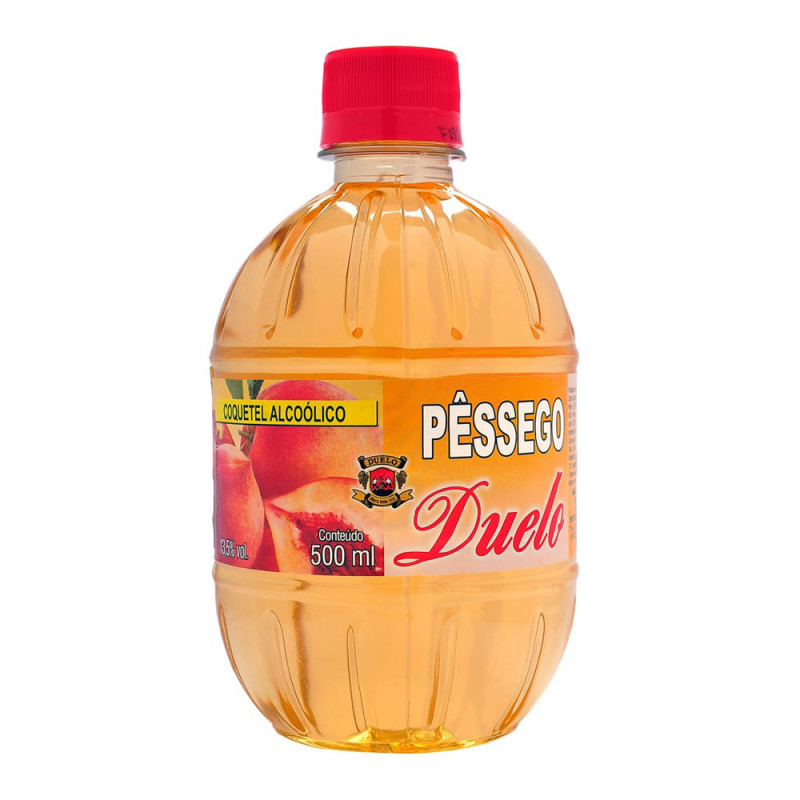 CACHAÇA DUELO 500ML PÊSSEGO - CX COM 12 UN