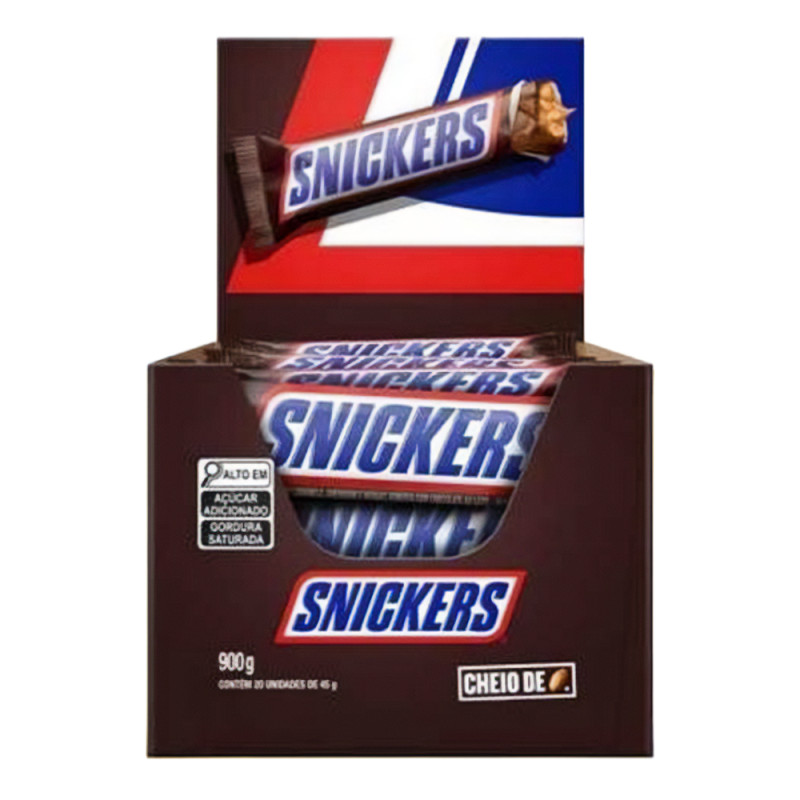 CHOCOLATE SNICKERS 45GR ORIGINAL - DP COM 20 UN